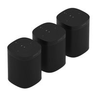 Sonos One (Gen 2) Multi-Room Voice Controlled Smart Speakers Bundle (3-Pack) - Black