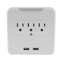Bright-Way 3 Outlet, 2 USB Wall Tap
