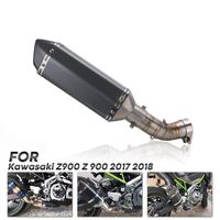 PACEWALKER Motorcycle Exhaust Muffler Middle Link Pipe Accessories For Kawasaki Z900 Z 900 2017 2018 Slip-on Racing With Muffler Carbon Fiber Exhaust