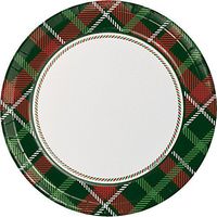 Creative Converting 8-Count Sturdy Style Dinner/Large Paper Plates, Tartan Tidings