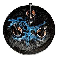 High Spin Orgone Tower (2020 Electric Blue Model) - large 6 inch diameter base with 3 spire antennas for wider coverage, weighs over a pound