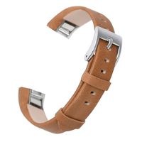 bayite Leather Bands Compatible with Fitbit Alta and Alta HR, Light Brown 5.5" - 8.1"