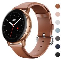 EZCO Leather Bands Compatible with Samsung Galaxy Watch Active 2 / Active/Gear Sport/Galaxy Watch 42mm, Soft Classic Genuine Leather Watch Strap Replacement Wristband Accessories Man Women