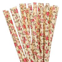 Biodegradable Paper Straws Rose And Yellow Floral (75)