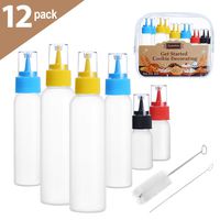 Goloho Cake Decorating Squeeze Bottles, Goloho Icing Bottles For Cookie Decorating, 12 Easy-Squeeze Cookie Icing Bottles