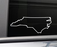 Nashville Decals North Carolina Vinyl Decal Laptop Car Truck Bumper Window Sticker, 7" x 2.75", White