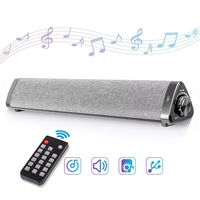 CONBOLA Wireless Bluetooth Soundbar Cloth Shell, Speaker Surround Subwoofer Smart TV Sound Wall Mount Remote Control, Audio Stereo for TV PC Tablets Computer Phones Home Business Office
