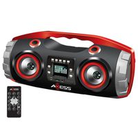 Portable FM Radio CD/MP3/USB/SD Boombox with Heavy Bass and Bluetooth-Red consumer electronics