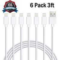 iPhone Charger, 6Pack 3FT Lightning Cable Sundix iPhone Charger Cable Charging Cord Compatible iPhone Xs MAX XR X 8 8Plus 7 7Plus 6s 6sPlus 6 6Plus SE 5 SE iPad iPod & More (white)