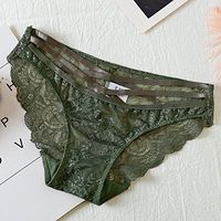 Bikini Cotton Womens Thong Underwear Lace Trim Soft Sexy Lingerie Panties Set