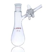 Laboy HMF050115 Glass 25 mL Airless-Ware Reaction/Storage Schlenk Flask with 14/20 Joint