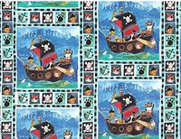 Alex Clark Art Pirate Pets Rolled Happy Birthday Gift Wrap Paper 2 Sheets of 19.5 inches x 27.5 inches