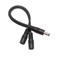 OMNIHIL DC Barrel Plug Splitter 2.1mm x 5.5mm, 1 Male Plug to 2 Female Jack