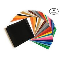 Self Adhesive Vinyl Sheets, 55 Pack 12"x12" Assorted Colors by AD American Deluxe Vinyl Craft, Premium Permanent Vinyl Bundle for Cricut Maker, Silhouette Cameo Vinyl, Cricut Vinyl Explore Air, Decals