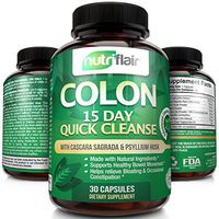 NutriFlair® 15 Day Quick Colon Cleanse, 30 Capsules - Advanced Cleansing Formula Pills: Supports Weight Loss, Healthy Bowel Movement, Detox, Increased Energy Levels