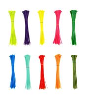 Summer-Home 500Pcs 8" Multicolor Self-Locking Nylon Cable Wire Zip Ties 10 Colors (Fluorescent Green, Yellow, Pink, Blue, Red, Sky Blue, Purple, Green, Orange, Dark Green)