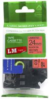 1/Pack LM Tapes - Premium 1" Black Print on Red Label (24mm 0.94 Laminated) Compatible with Brother TZe-451 P-Touch Tape and Comes with a Great Tape Color/Size Guide for Easy reordering.