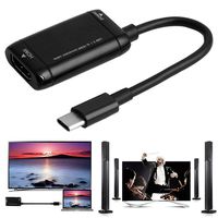 Adasea USB C to HDMI Adapter USB Type C to HDMI Cable USB 3.1 Cable For MHL Android Phone Tablet Black