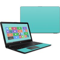 MightySkins Skin Compatible with HP 15t Laptop 15.6" (2017) - Solid Turquoise | Protective, Durable, and Unique Vinyl Decal wrap Cover | Easy to Apply, Remove, and Change Styles | Made in The USA