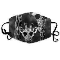 Giraffe Sunglasses Family Dust Mask,Washable and Reusable Cleaning Gardening Outdoor Activities Warm Windproof Mask