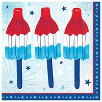 Amscan 701949 Party Supplies Celebrate USA Beverage Napkins, One Size, Multi