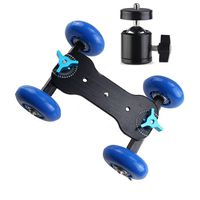 Yootu Tabletop Motorized Rolling Slider Dolly Track Rail Car Wheels for Phone DSLR Camera Camcorder Video Track Rail Stabilizer