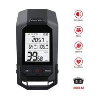SHANREN Raptor II Pro Bluetooth Bike Computer, 300Lm Bike Light Version, 18 Functions with Heart Rate, Speed, Cadence Display