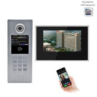 7" Wired WiFi Video DoorPhone Doorbell Intercom System with IR-Cut HD 1200TVL Wired CCD Camera Night Vision Jeatone 1 Monitor 1 Camera for Building
