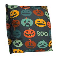 Bosji (45x 45 cm) Throw Pillowcase,Happy Halloween Theme Decoration Pillow Case Holiday Home Decor Polyester 5 Sides Printed Zipper Sofa Pillow Covers