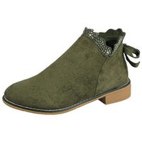 Clearance for Shoes,AIMTOPPY Ladies Bow Lace Flat Casual Solid Color Single Boots