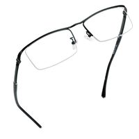 LifeArt Alloy Semi-Rimless Reading Glasses, Blue Light Filter Computer Glasses, Transparent Lens,Reduce Headaches&Eyestrain,Stylish for Men +1.25