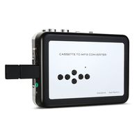 FORE Nostalgia USB Cassette/Tape Converter/Player with Thumb/Flash Drive USB Disk Tape-to-MP3 Adapter/Transfer-Silver&Black