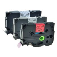 GREENCYCLE Compatible for Brother TZe TZ 141 241 441 Laminated Tape Black on Clear/White/Red 18mm (3/4") Width 8m (26.2ft) Length for P-Touch Label Makers & Printers (3 Pack,TZe-141 TZe-241 Tze-441)