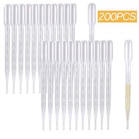 200PCS 3ml Disposable Plastic Transfer Pipettes, Moveland Calibrated Dropper Suitable for Essential Oils & Science Laboratory