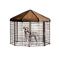 Advantek Pet Gazebo Outdoor Metal Dog Kennel with Reversible Cover, 5 Foot