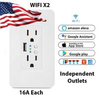 Smart Wall Outlet Plug WiFi in-Wall Socket Remote Control Time Alexa Google Home