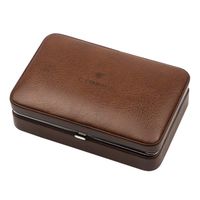 Cigar Humidor Desktop Cigar Humidor Cigar Humidor Cigar Case Cigar Box Leather Cigar Travel Case Cedar Wood Portable Holds 4 Cigars Size: 19012570 Mm(7.54.92.7in) Wood Lined