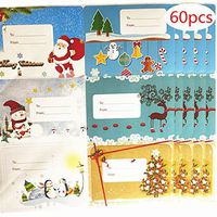 MZYARD Tags Labels Adhesive Stickers Santa Snowmen Xmas Tree Deer Holiday Decorative(6 Different Designs)