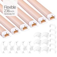 [ No Saw Needed ] Flexible 236 Inch Channel Cord Raceway Kit, DECLU - Cable Deco Plus, Concealer for Easy Install, On-Wall Organizer to Cover, Hide Tv Wire (Large, Beige Tube (White Connector))