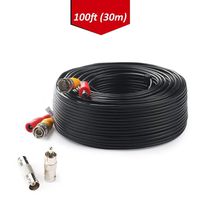 100FT(30M) All-in-One BNC Video and Power Cable for Security Camera DVR System Video Power Wire BNC RCA Cord Extension for CCTV DVR Surveillance System Including BNC RCA Connector LONNKY
