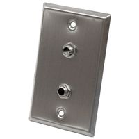 Seismic Audio SA-PLATE21 Stainless Steel Wall Plate with Dual 1/4-Inch TRS Stereo Jacks