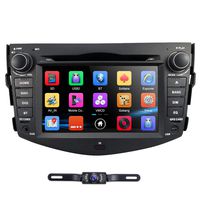 hizpo Rear view Backup Camera Compatible for Toyota RAV4 2006 2007 2008 2009 2010 2011 2012 In Dash Double 2 Din Radio Touch Screen GPS DVD Navigation Bluetooth Hands free Steering Wheel Control
