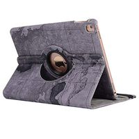 Jennyfly iPad 2 Case, 360 Degree Rotating Case Hands-Free Stand Multi Typing Angle Slim Duralble PU Leather Corner Protective Cover for 9.7 inch iPad 2/3/4 - Gray