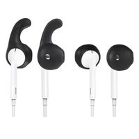 KOBWA For IPhone Earpods Silicone Cover Tips Sport Tips (2 Pairs) Compatible with IPhone 7 / 6 / 6S / 6 Plus/ 5S/ 5C/ 5 Earphones Headphones Earbuds (Black)
