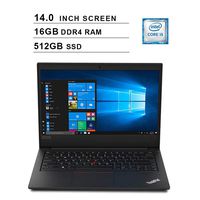 2019 Newest Lenovo ThinkPad E490 14 Inch FHD Laptop (8th Gen Inter Quad Core i5-8265U up to 3.9GHz, 16GB DDR4 RAM, 512GB SSD, Intel UHD Graphics 620, WiFi, Bluetooth, Windows 10 Pro)