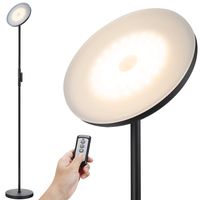 JOOFO Floor Lamp,30W/2400LM Sky LED Modern Torchiere 3 Color Temperatures Super Bright Floor Lamps-Tall Standing Pole Light with Remote & Touch Control for Living Room,Bed Room,Office（Black）