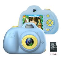 Kids Camera for Girls or Boys - Anti-Drop Kid Digital Camera with Soft Silicone Shell and 8 Mega Pixel Dual Lens 2.0 inch HD Screen with Mic, Great Gift for 4-8 Year Old Boys (32G TF Card Included)