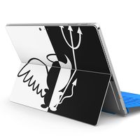 igsticker Ultra Thin Premium Protective Back Stickers Skins Universal Tablet Decal Cover for Microsoft Surface Pro 4/ Pro 2017/ Pro 6(2018) 007761 Black and White　Angel　Demon　Black