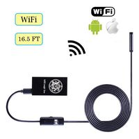 Cainda Wireless Endoscope Inspection Camera for Android iOS, Borescope Camera with WiFi Box 5.5mm Lens 5M(16.5FT) Rigid Cable IP67 Waterproof