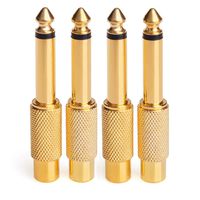 1/4 to RCA, NANYI- RCA to 1/4 Adapter RCA Female to 6.35mm 1/4 inch Male Mono TS Interconnect Audio Adapter Conversion Plug Adaptor Gold Plated-4 Pack